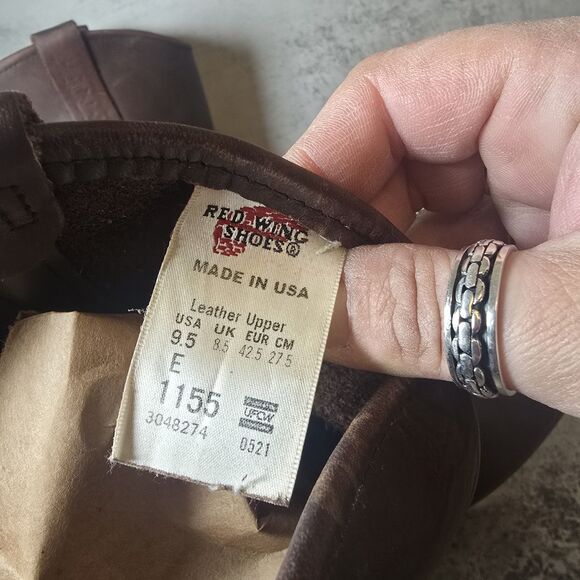 Red Wings Pecos 1155 Brown Leather Western Cowboy Boots Men's size 9.5 E - Picture 5 of 10